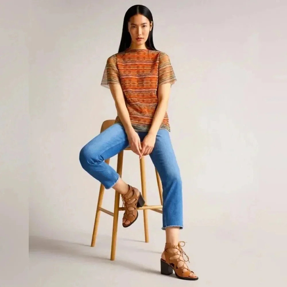 Ted Baker Damla Pleated‎ T Shirt Size 0